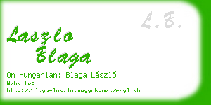 laszlo blaga business card